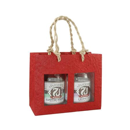 BELLA VITA Handmade Paper 2 Bottle Gourmet Bags Red GB2RED